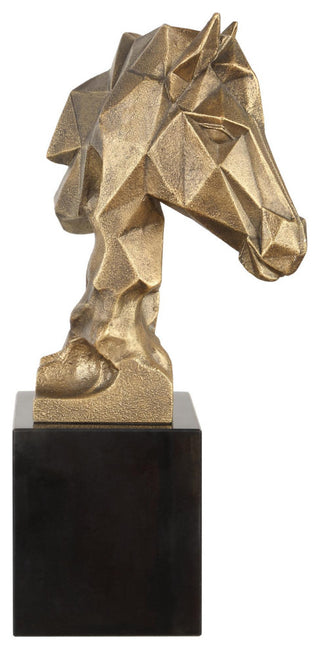 Uttermost 18185 Chiseled Horse Bust 13-1/4" Tall Marble and Resin - Black /