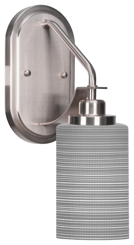 Odyssey 1 Light Wall Sconce In Brushed Nickel Finish With 4" Gray Matrix Glass