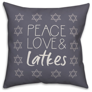 Peace Love Latkes 16"x16" Throw Pillow Cover
