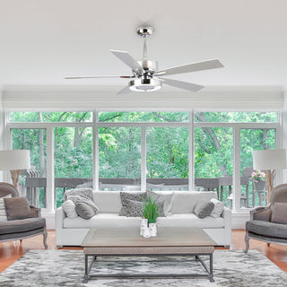 52 in. Modern LED Ceiling Fan with Reversible DC Motor and Blades