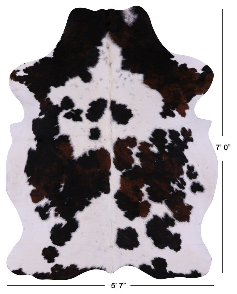 7' 0" X 5' 7" Tricolor Natural Cowhide Rug C2364
