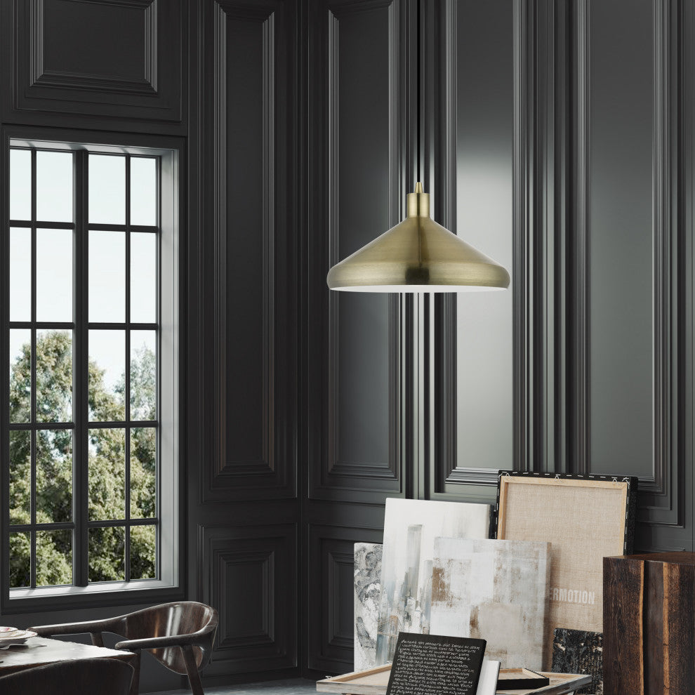 Livex Lighting 1 Light Antique Brass Pendant