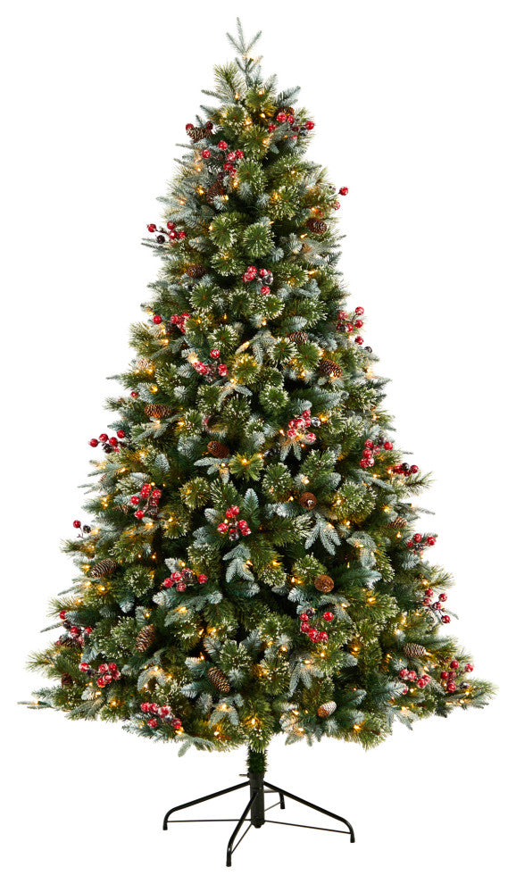 T3032 7.5' Snow Tipped Aspen Spruce Pre-Lit Artificial Christmas Tree