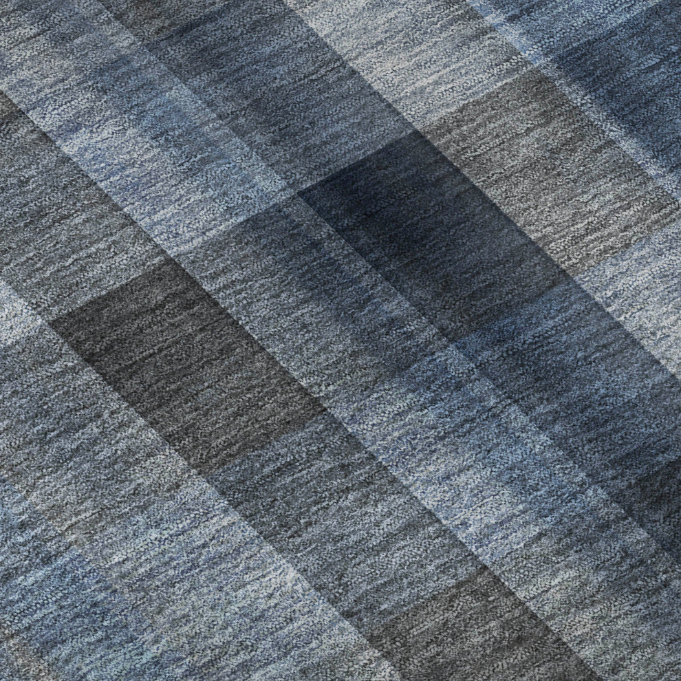 Premium Machine Washable Mayfield AMF548 Blue 3' x 5' Rug