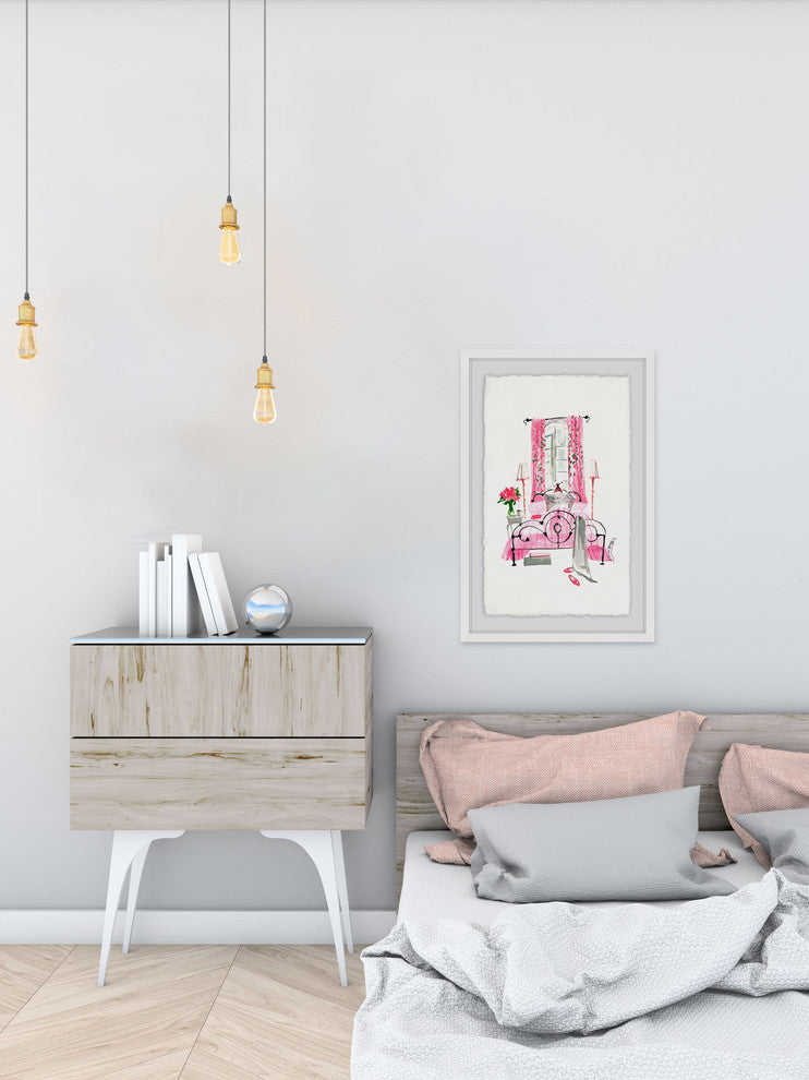 "Bedroom Pink" Framed Painting Print, 24"x36"