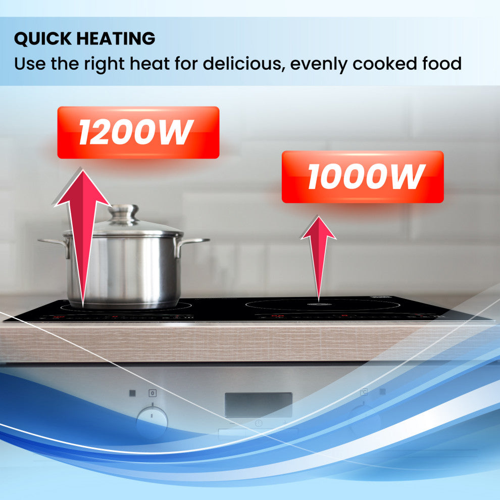 20" Electric Ceramic-Induction 2 Burner Cooktop