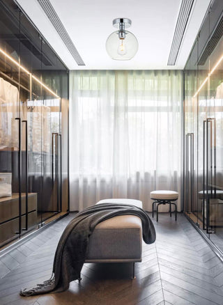 Elegant Lighting LD2204 Baxter 8"W Semi-flush Globe Ceiling - Brass / Clear