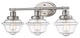 Retro Inspired 3 Light 27" Vanity Bath Lighting With School House Glass