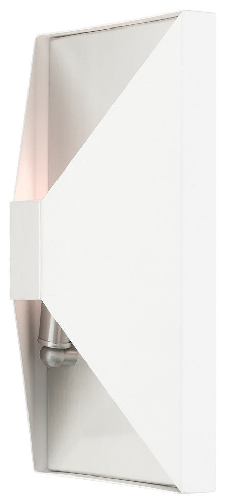 Textured White Contemporary, Geometric, Urban, Versatile, Sconce
