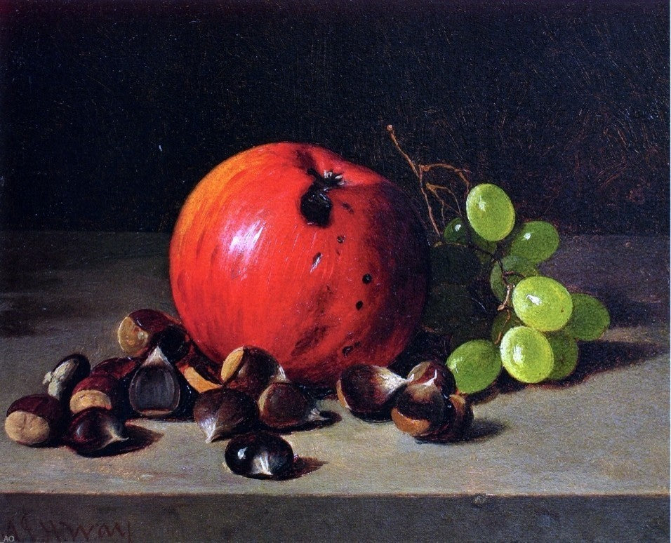 Andrew H. Way Apples  Grapes and Chestnuts, 20"x25" Gallery Wrapped Canvas