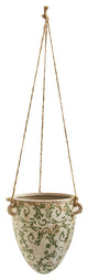 Nearly Natural 2" Tuscan Hanging Ceramic Scroll Planter