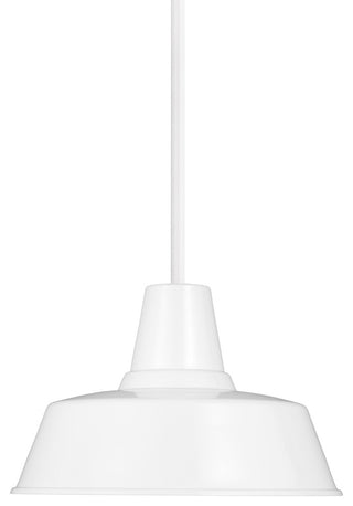 Barn Light One Light Outdoor Pendant, White