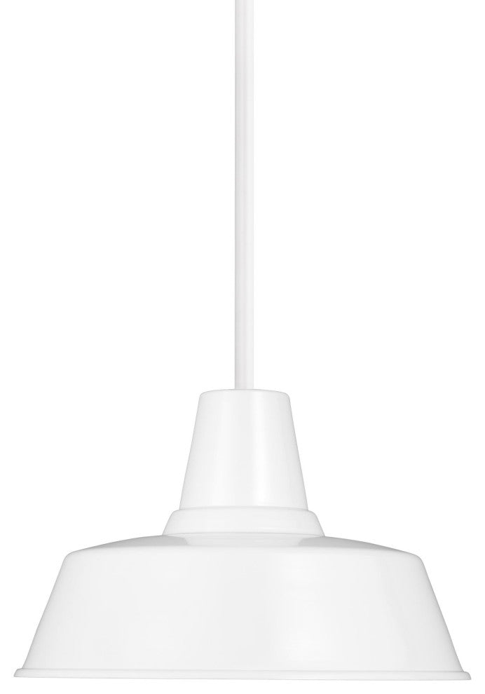 Barn Light One Light Outdoor Pendant, White