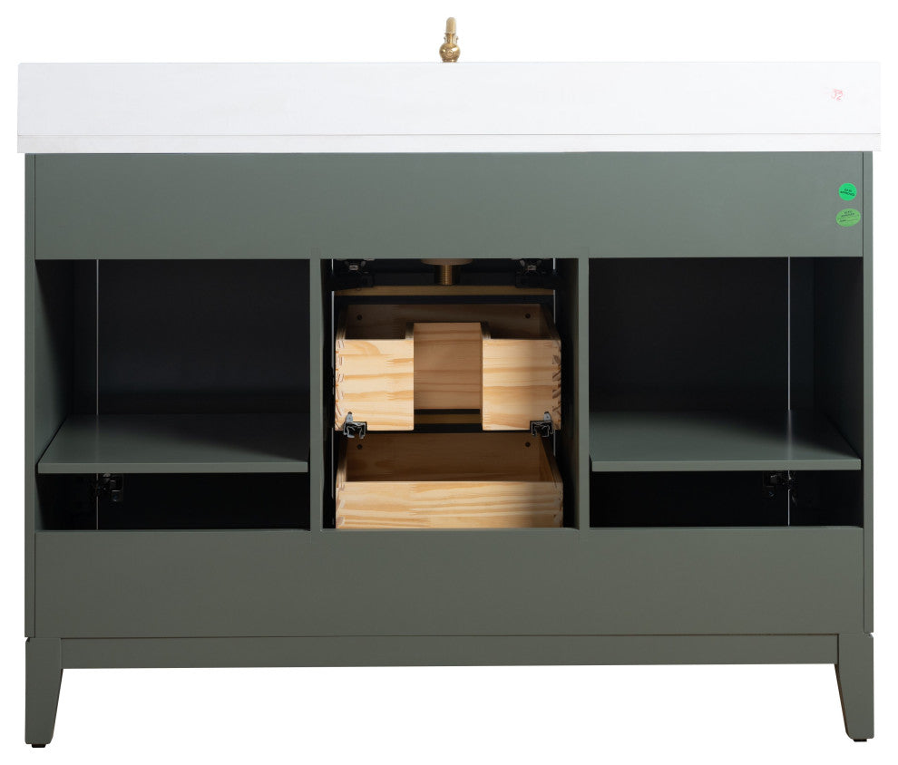 Vanity Art Bathroom Vanity With Sink, Vintage Green, 48" Single