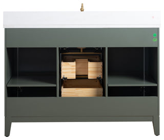 Vanity Art Bathroom Vanity With Sink, Vintage Green, 48" Single
