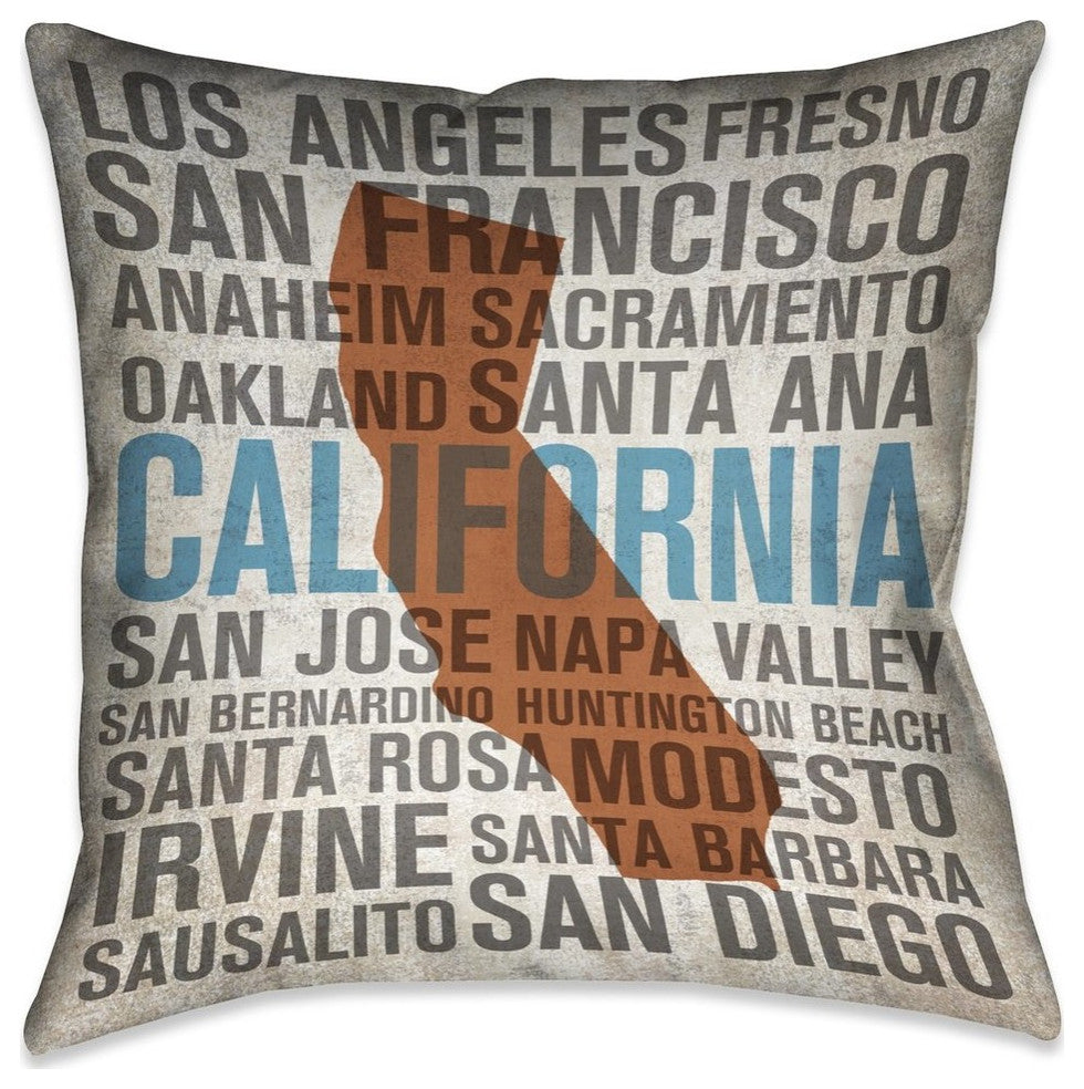Laural Home California State 18" X 18" Indoor Decorative Pillow