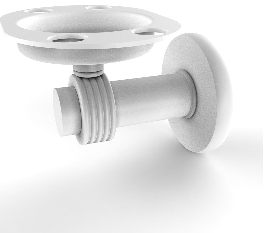 Mercury Tumbler and Toothbrush Holder with Groovy Accents, Matte White