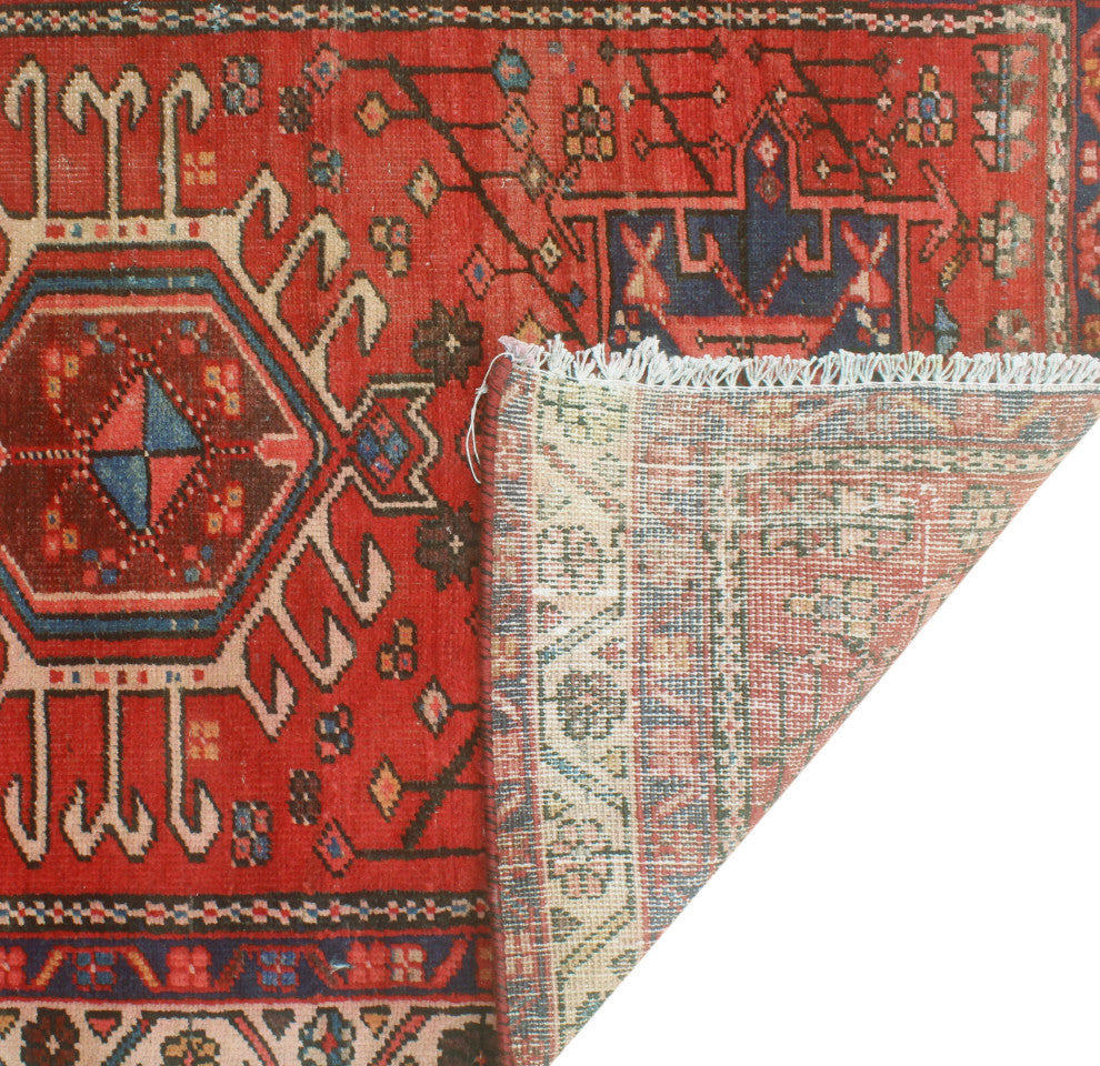 Fine Vintage Distressed Halah Rust/Navy Runner, 2'11x10'9