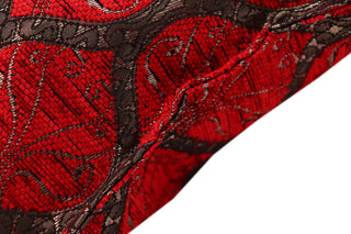 Trellis Myrtus Chenille Decorative Contemporary Turkish Pillow, Red