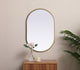 Metal Frame Oval Mirror 20X30 Inch, Brass