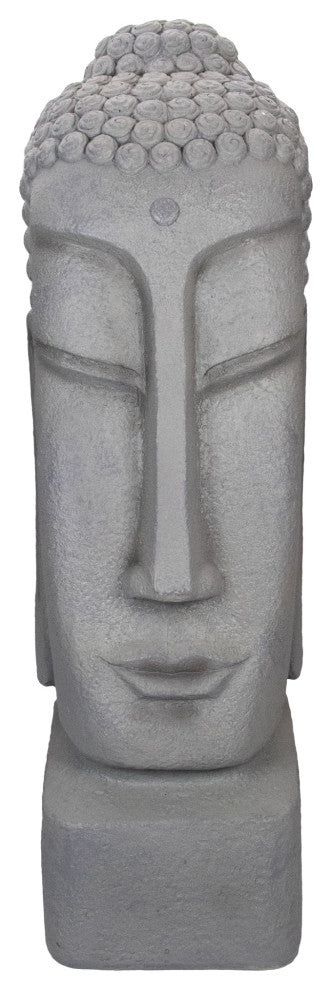 23.25" Large Buddha Head Outdoor Garden Statue
