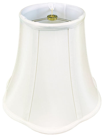 Royal Designs Bottom Outside Scallop Bell Lamp Shade, White, 9x18x14