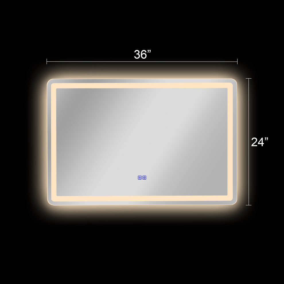CHLOE Lighting SPECULO Back Lit LED Mirror 4000K, Warm White, 36"