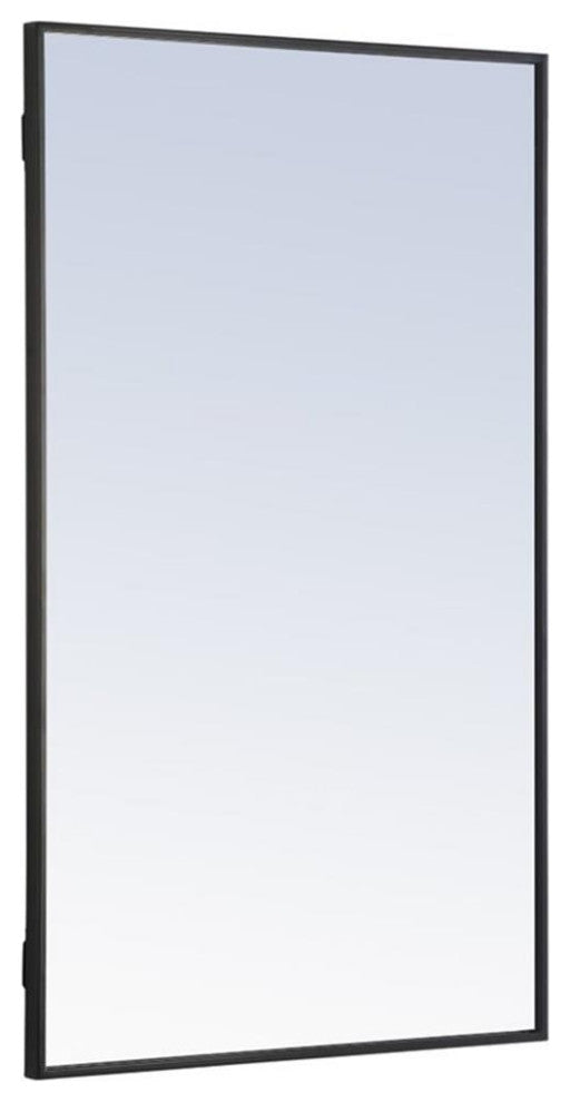 Catania 40" x 24" Rectangle Metal Frame Mirror in Black Finish