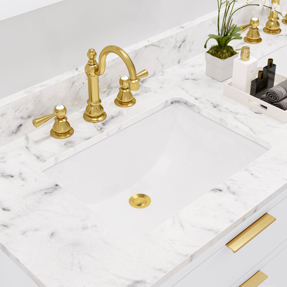 Bristol 60" Vanity, White With Mirrors and Hook Faucet