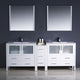 Torino 84" White Modern Double Sink Bathroom Vanity, Faucet FFT3811CH