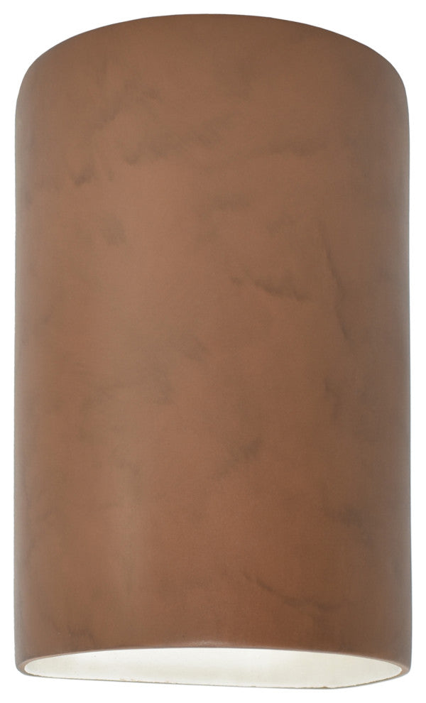 Ambiance, Small ADA Cylinder, Closed Top Wall Sconce, Terra Cotta