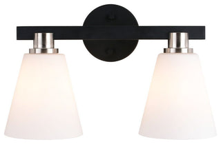 Vermont 2 Light Vanity Matte Black and Satin Nickel
