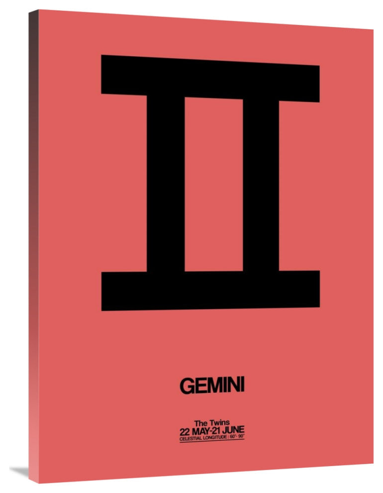 "Gemini Zodiac Sign Black" Fine Art Print