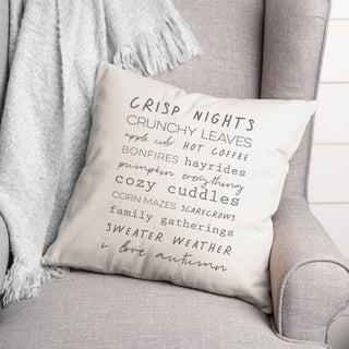 Autumn Words 18x18 Spun Poly Pillow