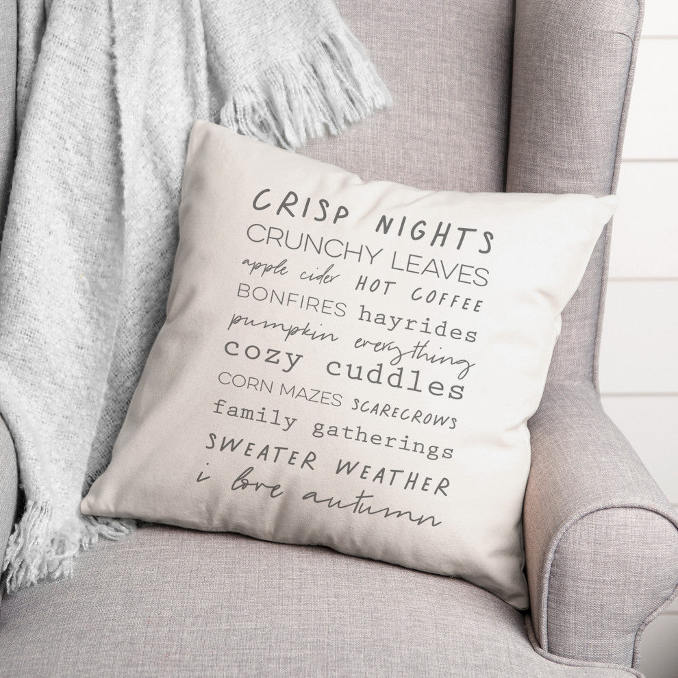 Autumn Words 18x18 Spun Poly Pillow
