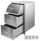 Outdoor Kitchen Drawers Flush Mount Stainless Steel BBQ Drawers, 17w X 30h X 21d Inch