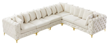Tremblay Modular Sectional, Cream, L-Shaped, 6-Piece: Armless (3), Corner (3)