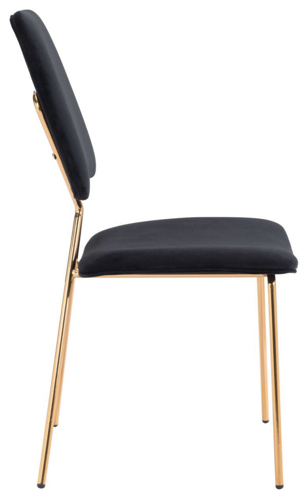 Chloe Dining Chair, Set of 2 Black/Gold