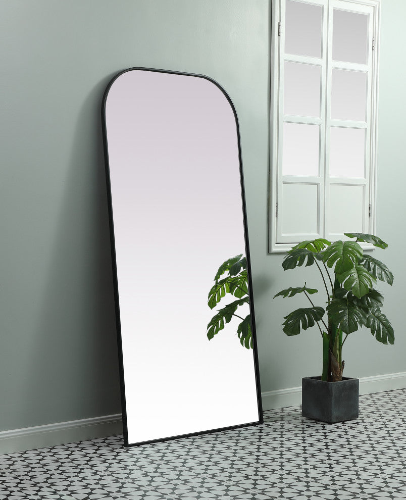 Metal Frame Arch Full Length Mirror 35X72 Inch, Black