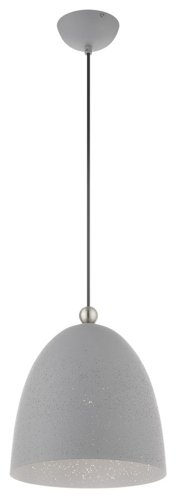 Livex Lighting Arlington 1 Light Nordic Gray, Brushed Nickel Medium Pendant