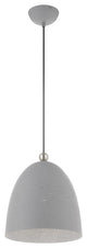 Livex Lighting Arlington 1 Light Nordic Gray, Brushed Nickel Medium Pendant