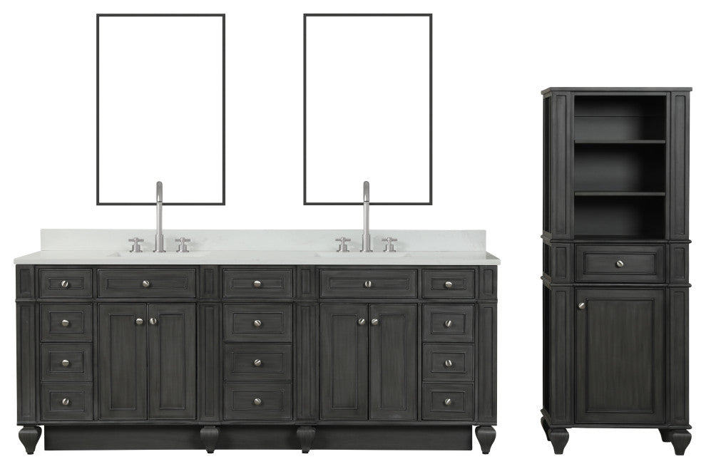 Winston Traditional Gray 84" Double Vanity