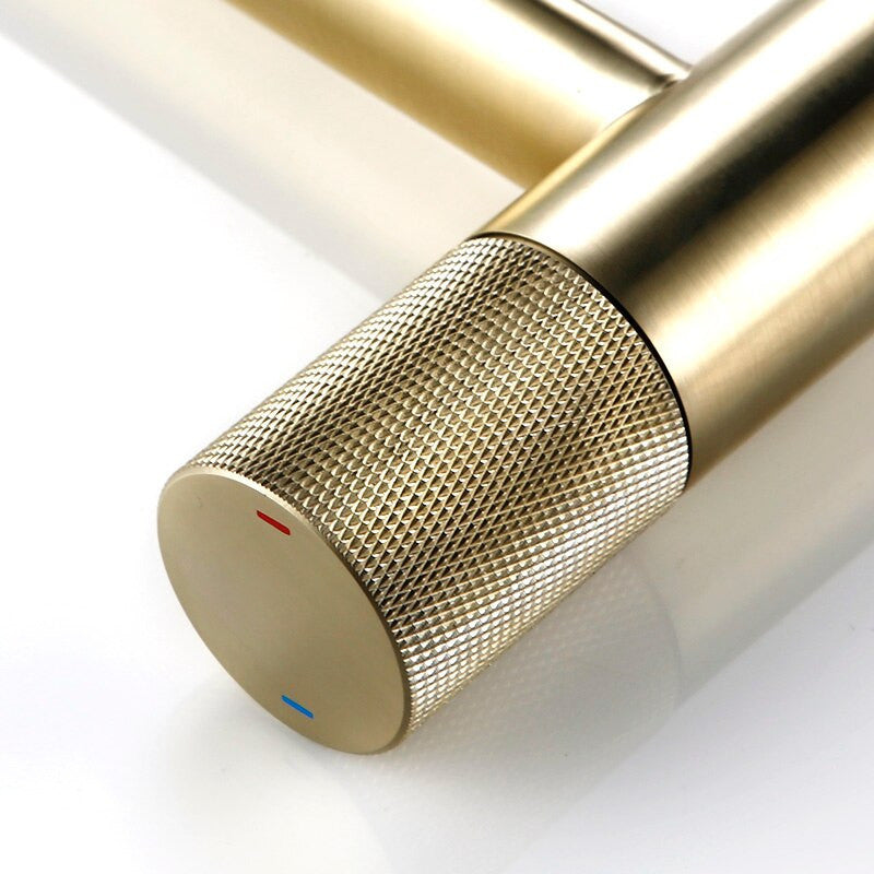 Wasser  Deck Mounted Bathroom Faucet, Brushed Gold