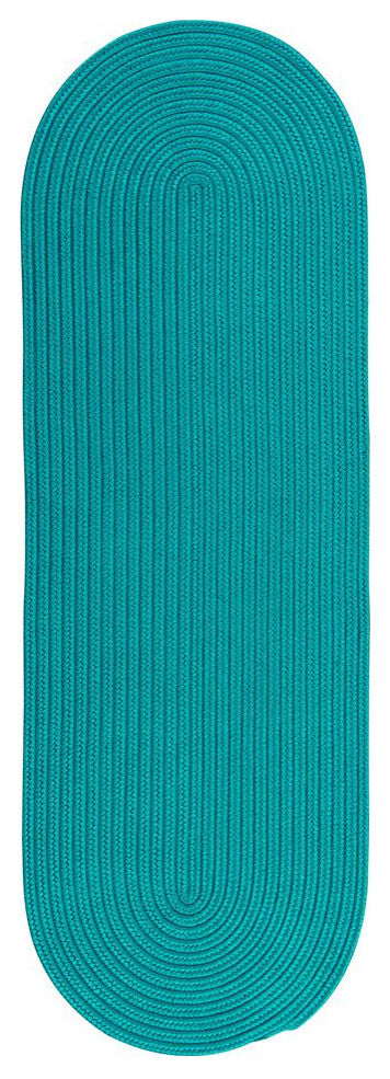 Colonial Mills Rug Reversible Flat-Braid, Oval Runner Aqua Runner, Oval