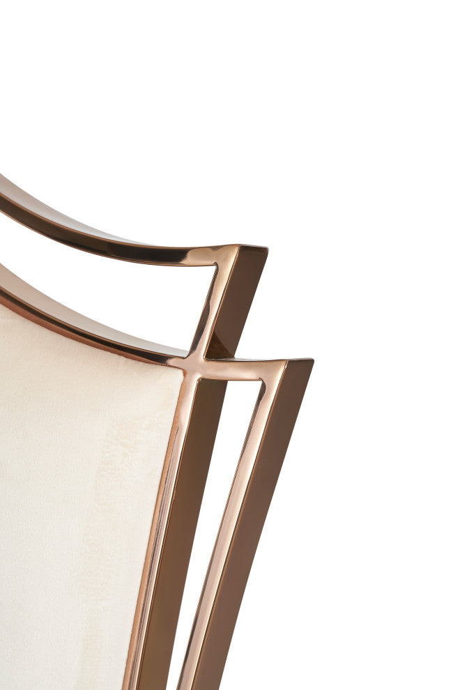 Modrest Bonnie Beige Velvet and Rose Gold Dining Chair, Set of 2