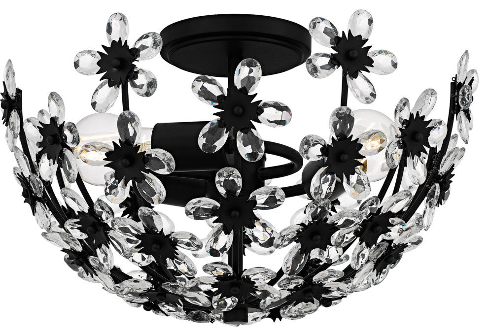 Quoizel QSF6783 Rosemary 3 Light 16"W Semi-Flush Bowl Ceiling - Matte Black
