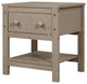 1-Drawer Wood Nightstand with Open Shelf (Set of 2) , Light Brown, 19'' X 16''