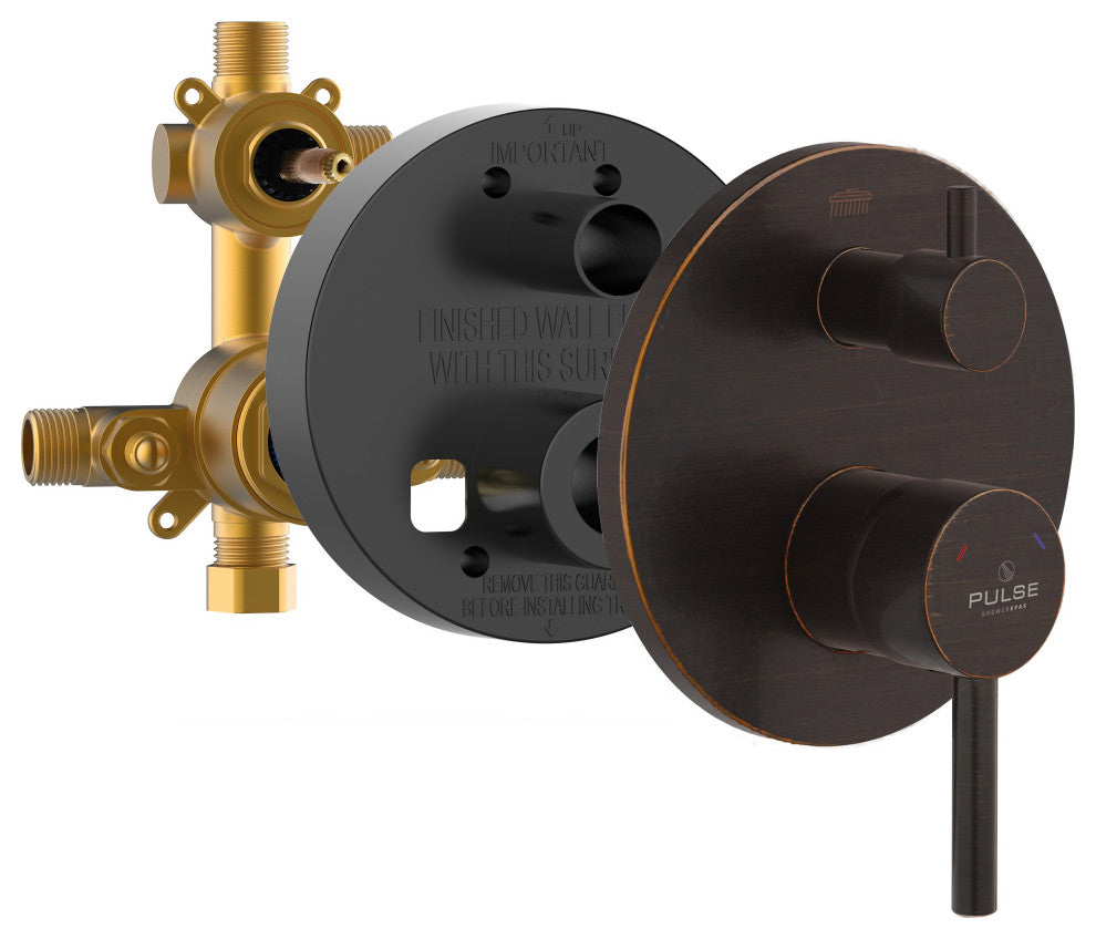 ShowerSpas Two Way Pressure Balance Valve with Oil-Rubbed Bronze Trim Kit
