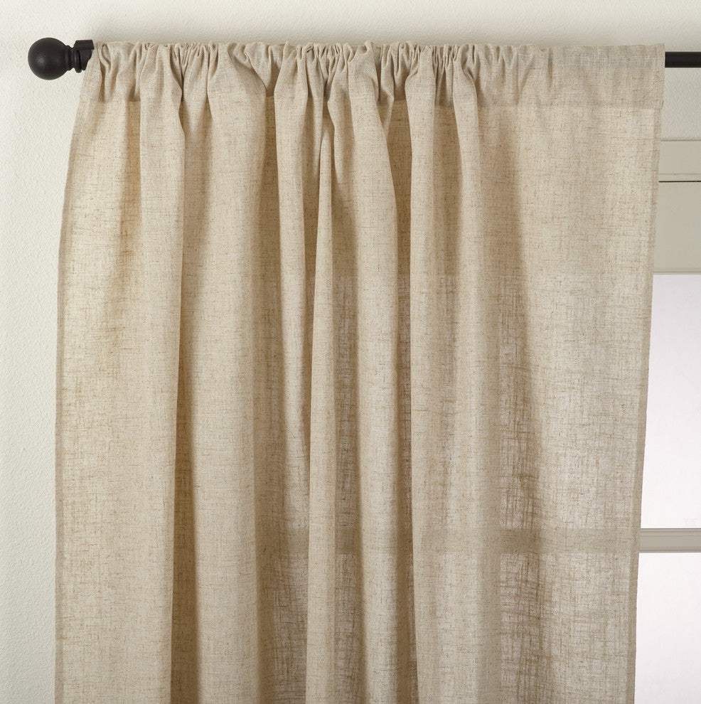 Classic Linen Blend Unlined Curtain, Natural, 57"x96"