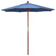 7.5' Square Push Lift Wood Umbrella, Frost Blue Olefin